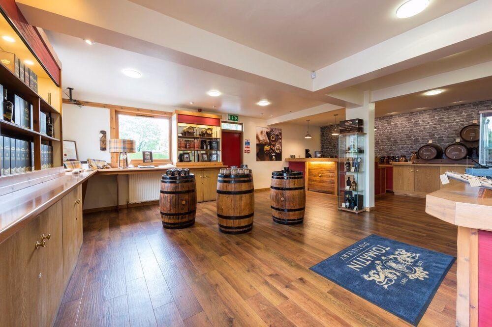 Interior view of Tomatin Distillery Visitor Centre