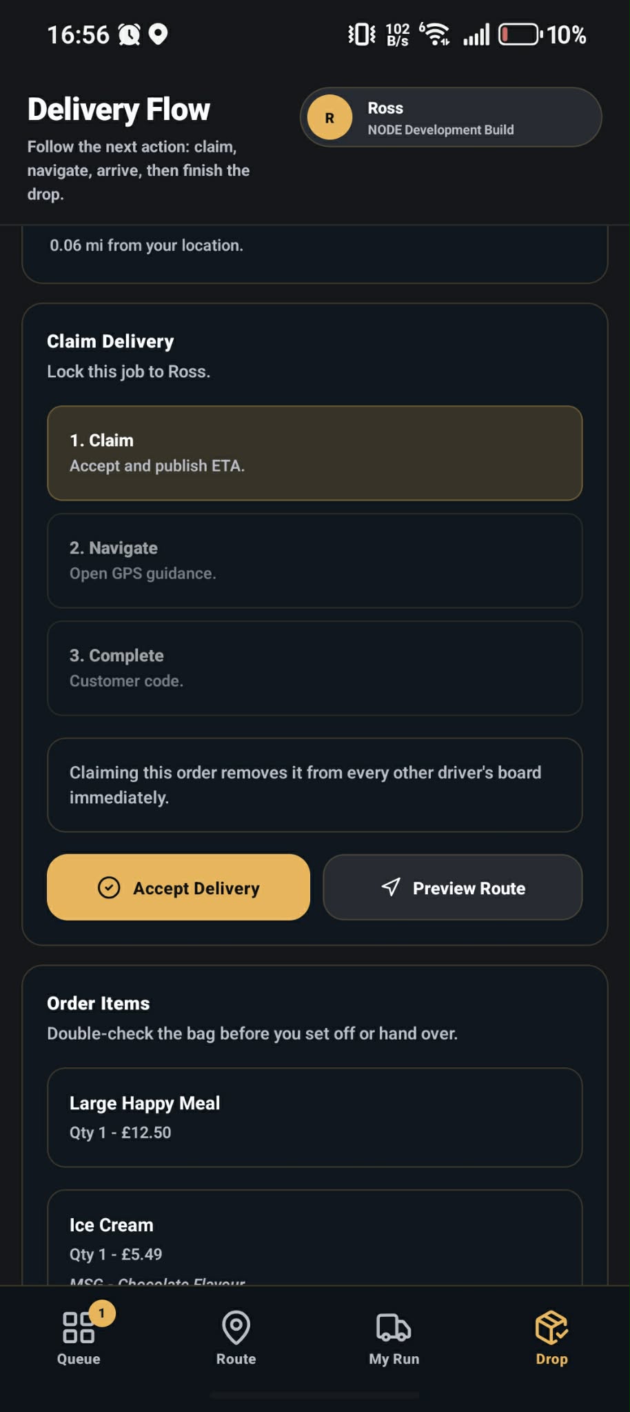 NODE Go driver screenshot placeholder